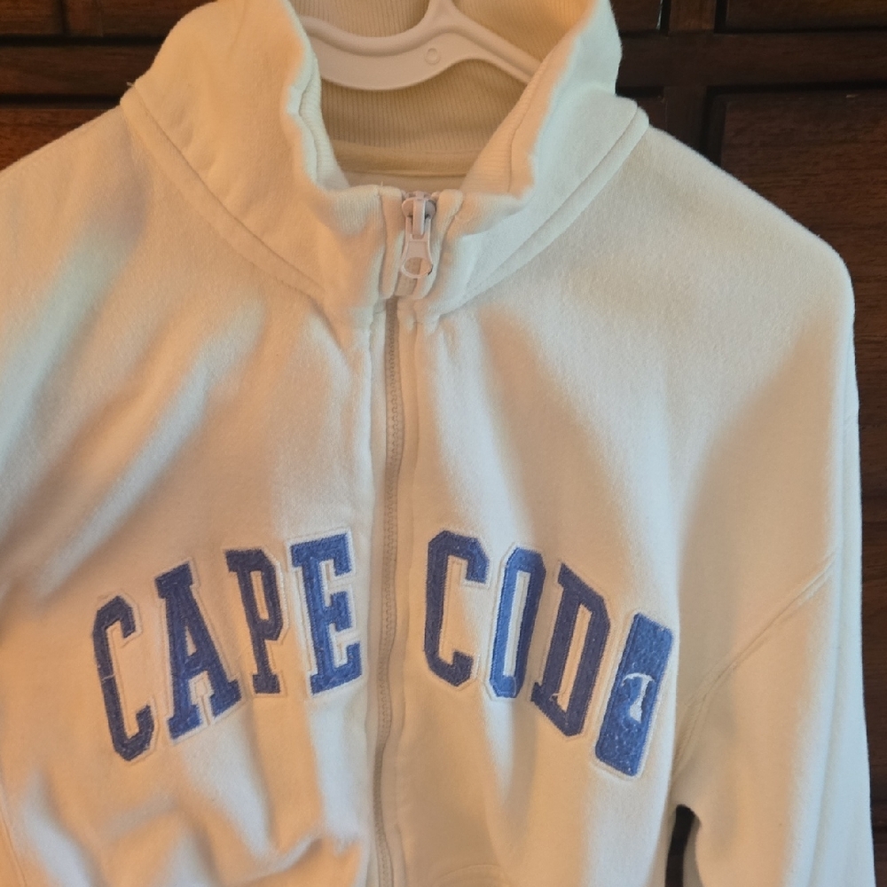 Cape Cod Fleece Jacket - White and Blue